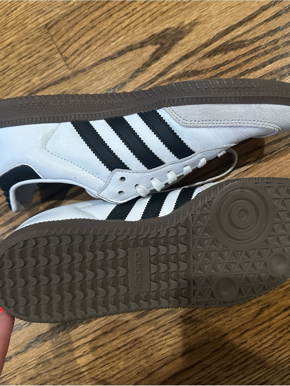 adidas Samba White and Black Leather Sneakers - Picture 3 of 6